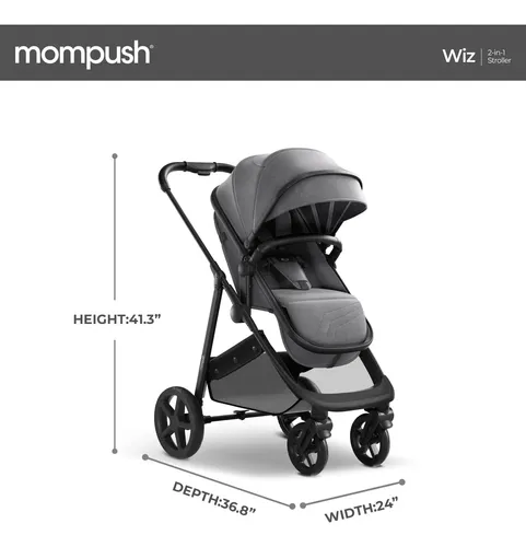 Carrinho De Passeio Mompush Wiz 2 Em 1 Conversível Com Berço