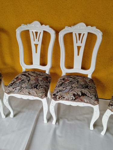 Imagen 5 de 10 de Silla Antigua Italy Vintage Poliuretano Jacquard Precio Xc/u