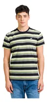 Comprar Remera Rayada Bordada Cuello Redondo Hombre Mistral 10077-6