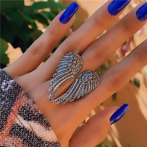 Anillos De Metal, Alas De Ángel, Alas Grandes En Forma De Co