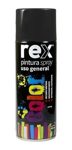 Pintura En Spray Aerosol Negro Brillante 400ml Rex60014 *ub*