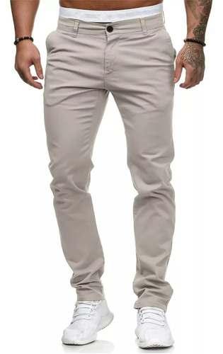 Pantalon De Hombre Tela Gabardina Colorworld Casual