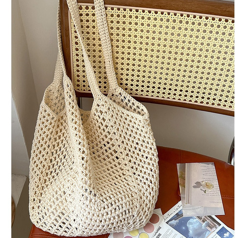 Bolso Bandolera Algodón Tejido Malla Playa Grande Boho