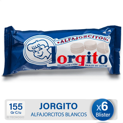 Mini Alfajor Jorgito Blanco Dulce De Leche - X6 Blister