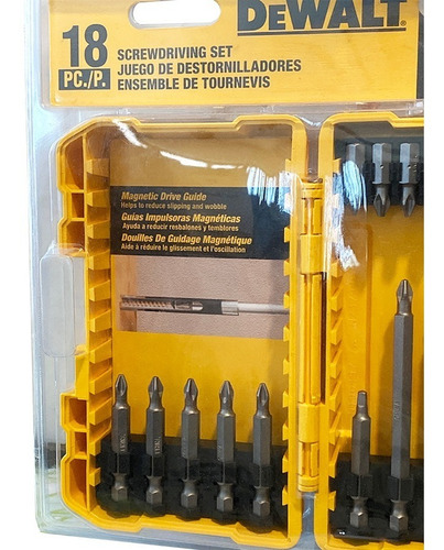 Set De 18 Puntas Para Destornillador Estuche Uso Rudo Dw2174