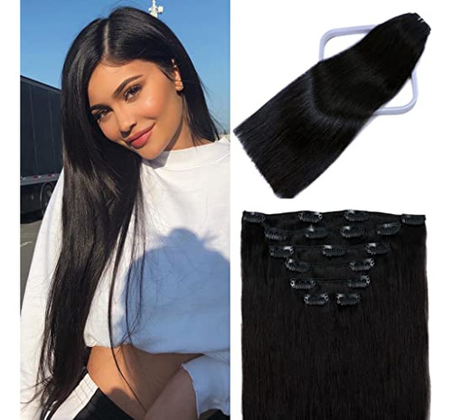 Windtouch Clip En Extensiones De Pelo Negro 7j2qb