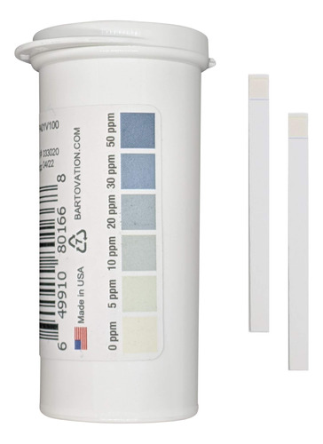 Tiras De Prueba De Ácido Peracético, 0-50 Ppm [vial De 10.