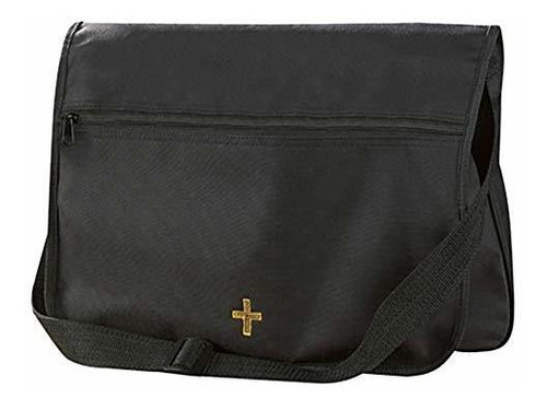 Bolso De Mensajero - Black Canvas Embroidered Jeremiah 29:11