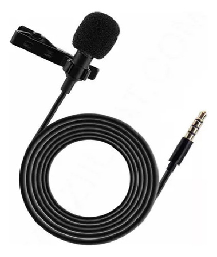 Microfono Corbatero 3.5 Aux Celular Compu Audio Cable 1.5m Negro
