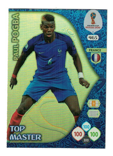 Carta Paul Pogba - Top Master - Mundial Rusia 2018 Panini