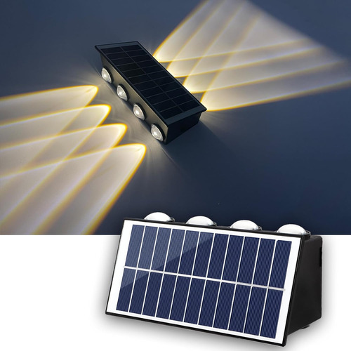 Valla De Luces Solares Cálidas, 2 Modos Impermeables