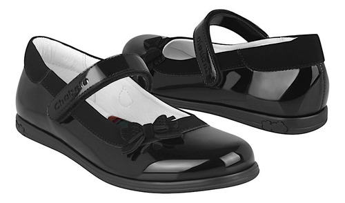 Zapatos Escolares Niña Chabelo C177-a Charol Negro
