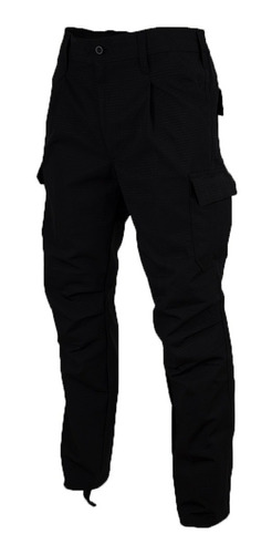 Pantalón Táctico Corte Bdu Negro Ripstop Algodón/poliéster