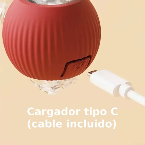 Juguete Interactivo Pelota Automática Para Gato Recargable Rojo