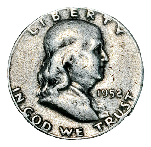 Moneda Half Dollar 1952 Franklin Medio Dolar Plata Silver