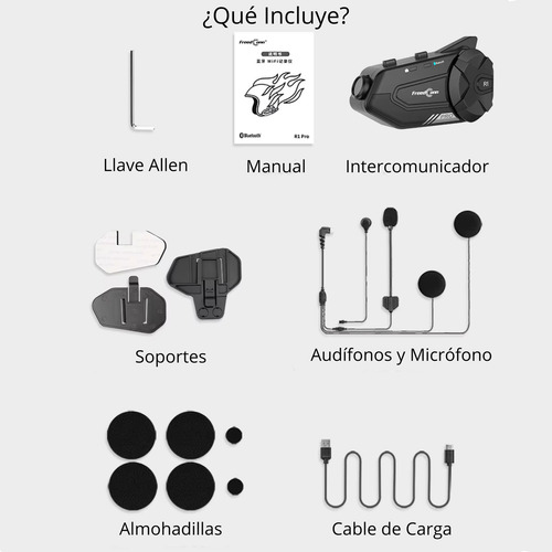 Intercomunicador R1 Pro Freedconn Con Cámara Wifi