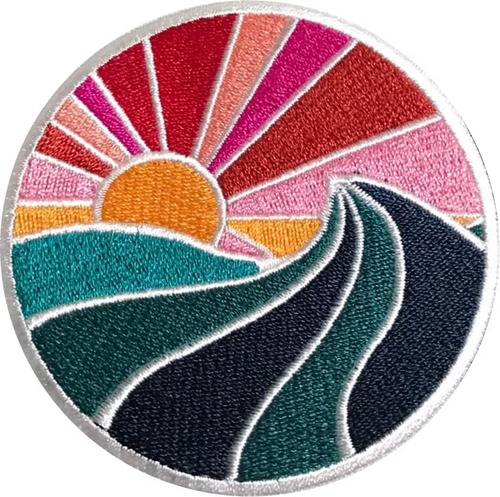 Patchclub Olas Y Sol, Parche Estético Colorido Del Océano,