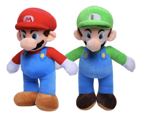 Super Mario Bros Boneco Pelúcia 25cm Luigi Toad