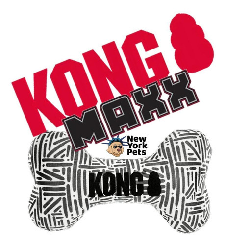 Brinquedo Pelúcia Kong Maxx Bone Com Apito Para Cães Md/LG