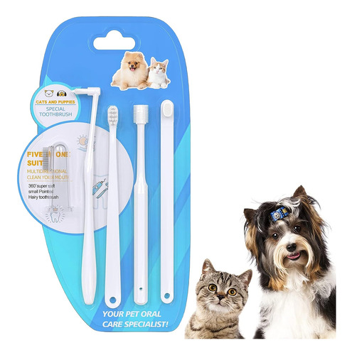 Virhwoea Kit De 5 Cepillos De Dientes Para Perros Y Gatos De