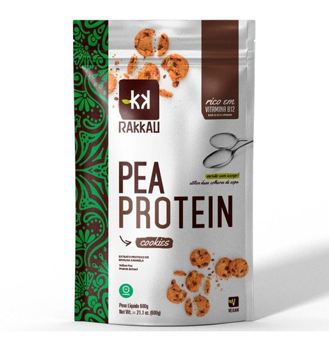 Proteina Vegetal Vegana Pea Protein Cookies - Rakkau - 600gr