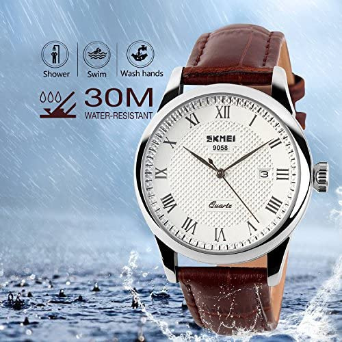 Cofuo Reloj De Cuarzo Con Correa De Cuero Para Hombre, Reloj
