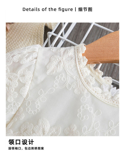 Vestido Infantil Vestido De Encaje Con Flores