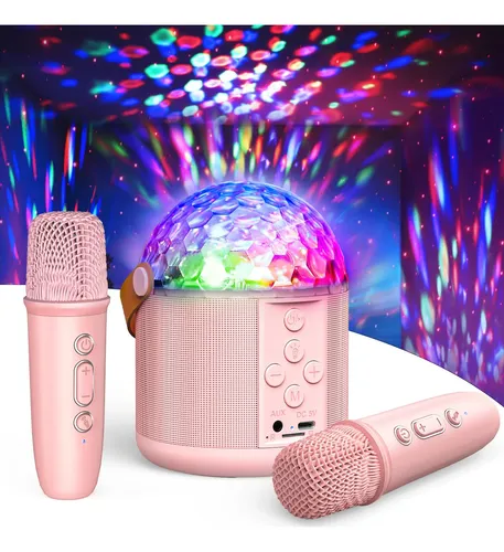 JAUYXIAN Mini máquina de karaoke, altavoz Bluetooth portátil para niños y adultos con micrófono inalámbrico y luces deslumbrantes, micrófonos de karaoke para niñas para fiestas familiares (beige, 1 JAUYXIAN Mini máquina de karaoke, altavoz Bluetooth portátil para niños y adultos con micrófono inalámbrico y luces deslumbrantes, micrófonos de karaoke para niñas para fiestas familiares (beige, 1