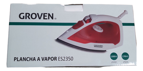 Plancha A Vapor Groven Es2350 170ml 1200w Roja
