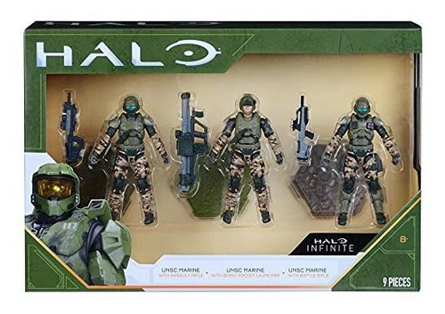 Muñeco Figura Acción Halo 4 3 Figure Pack Surtido - Unsc Mar