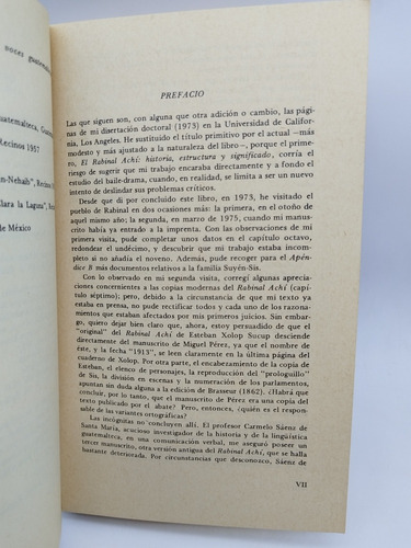 Introducción Al Estudio De Rabinal Achi Unam México 1975 1ae (Usado)