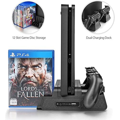 Soporte Y Cargador Vertical, Urwoow, Compatible Con Ps4