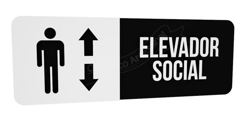 Imagem 2 de 2 de Placa Preta Elevador Social Hotel Consultório Restaurante