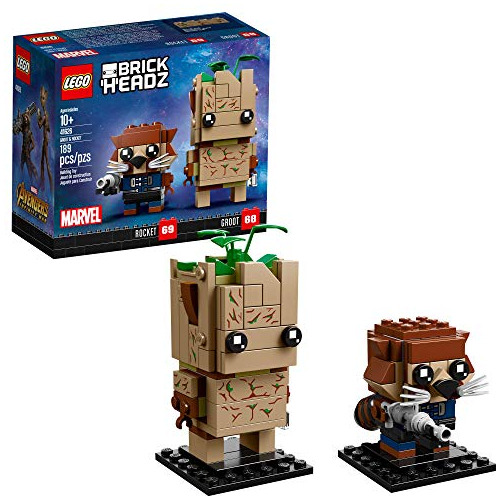 Kit De Construcción Lego Brickheadz Groot & Rocket, Multicol