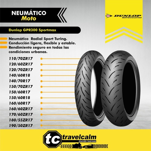 Imagen 2 de 2 de Cubierta trasero para moto Dunlop Sportmax GPR-300 sin cámara de 180/55ZR17 W 73 x 1 unidad