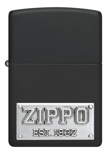 Encendedor Zippo Negro Emblema Zippo Since 1932