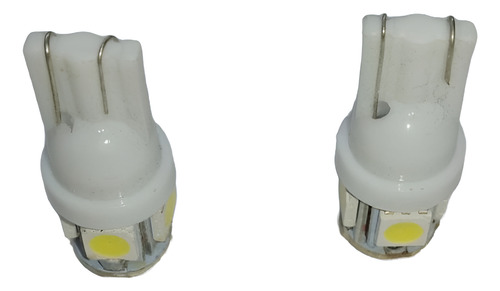 Lampara T10 Led Ceramica Luz De Posicion Led Piojito X 2 24v W5w Blanco Blanco Frío