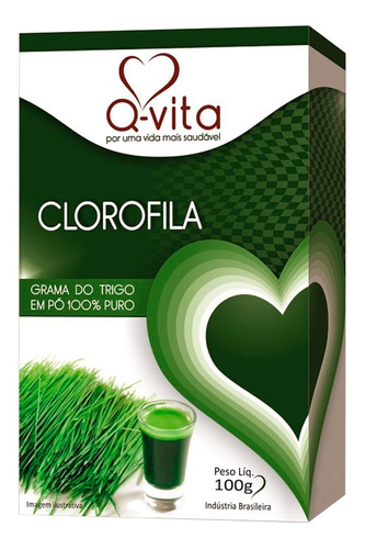 Clorofila Em Pó 100% Puro Grama Do Trigo Wheatgrass Q-vita