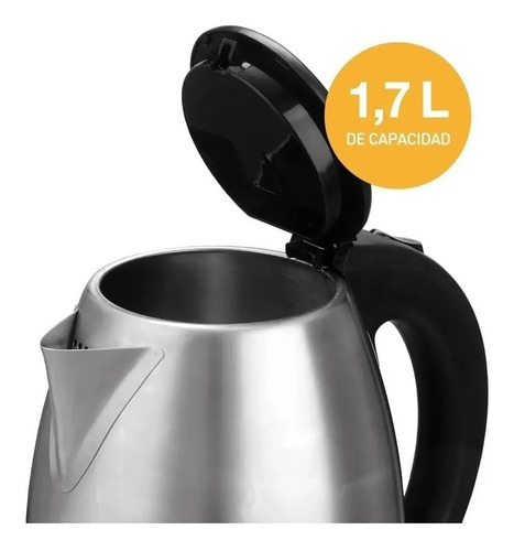 Pava Eléctrica Peabody Pe-k1708 Inox 2200w 1.7l 220v P2 Color Plateado