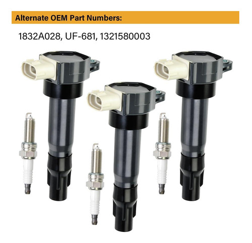 Kit Bobinas Uf681 C/ 3 Bujías, 3 Piezas