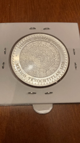 Medalla Plata 1/2 Onza De Plata Pura Piedra De Los Soles (Usado)