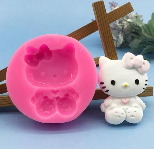 Molde Silicon Gatita Hello Kitty Fondant Jabon Kawaii Resina
