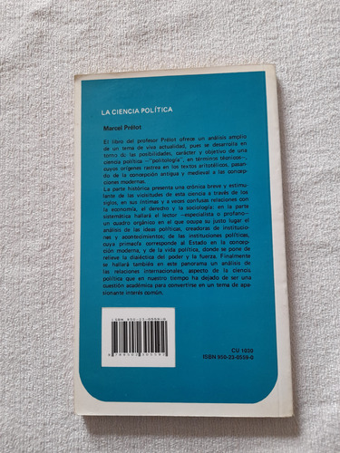 La Ciencia Política - M Prelot - Cuadernos De Eudeba #103 (Usado)