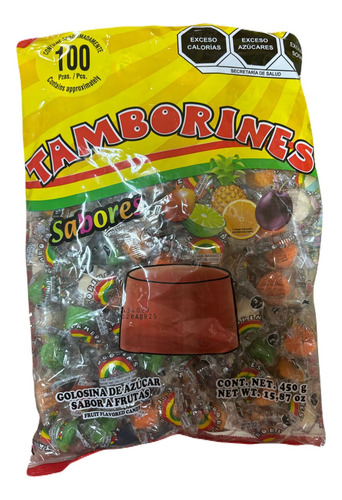 Tamborines Sabores 100pz