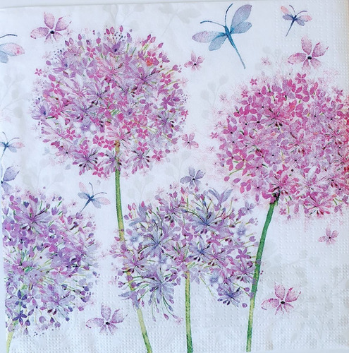 Servilletas Decoupage Mariposas Y Flores Lila Laura Craft