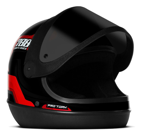 Capacete Pro Tork Sm Sport Moto 788 Automático Cor Vermelho Viseira Fumê Tamanho do capacete 56