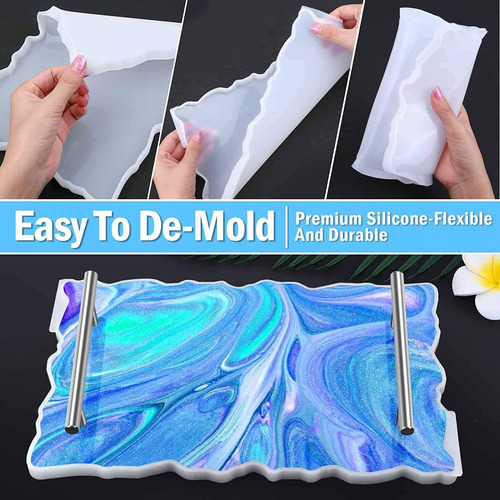 Posavasos Y Bandeja Moldes Resina Silicona Bandejas Moldes
