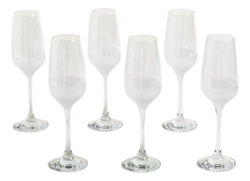 Copas De Champagne | Vidrio Esmerilado | Modernas | Set X 6