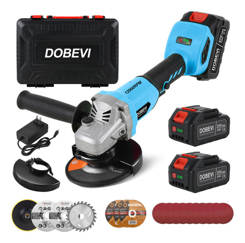 Kit Esmerilhadeira Lixadeira Angular 21v 2 Baterias Dobevi FU-JS008