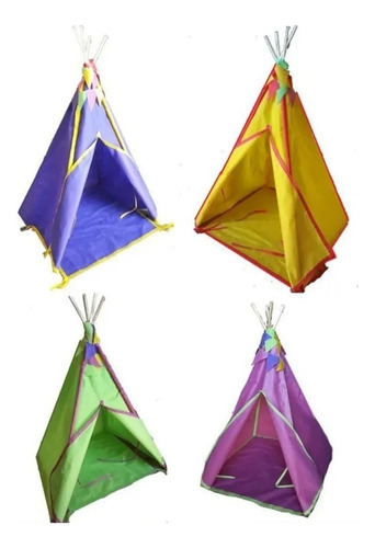 Carpa Casita Infantil India Grande Pelotero Con Piso 120cm Color Multicolor